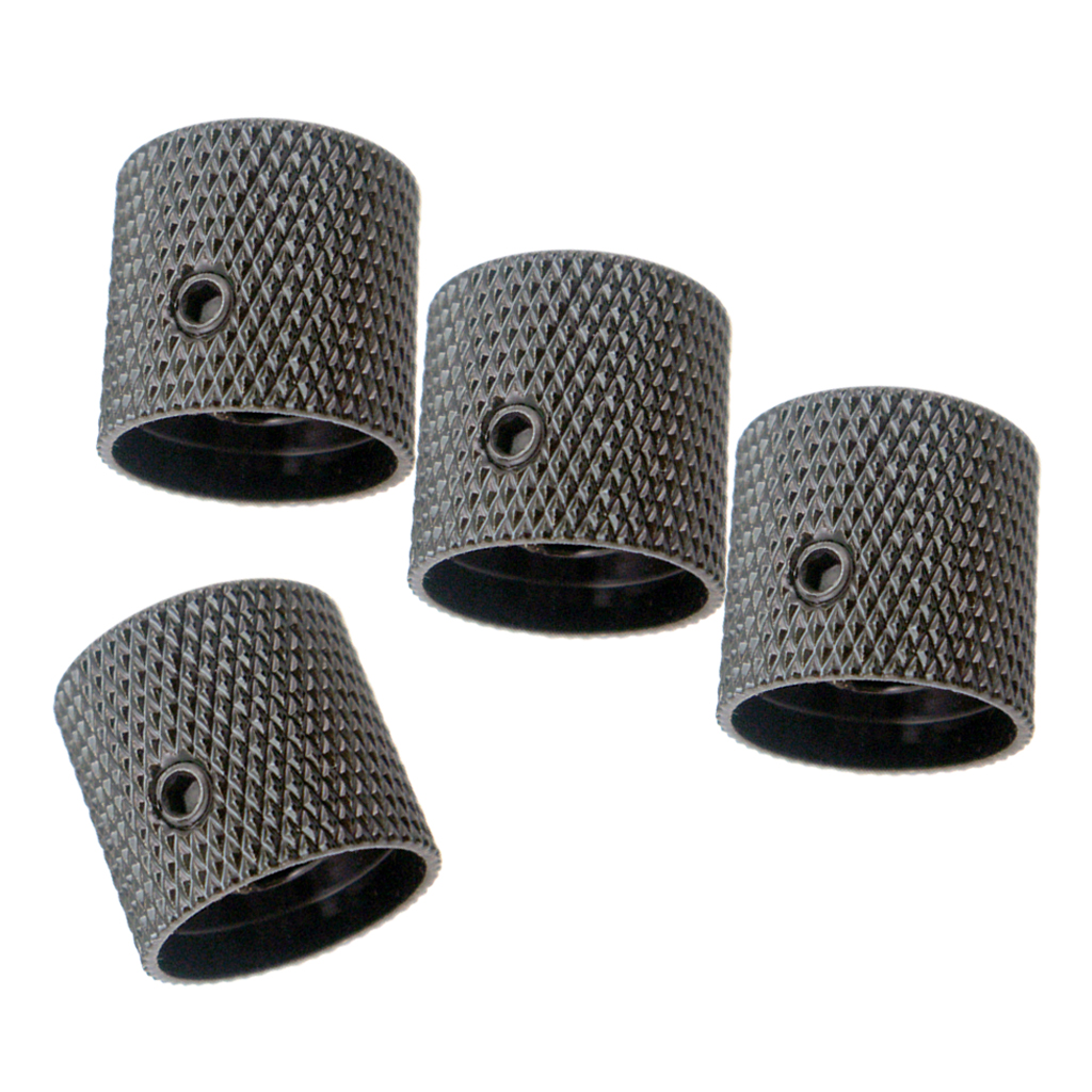 4 Pieces Electric Guitar Bass Volume Tone Control Knobs Buttons Cylinder Tunning Knob for Electric Guitar and Bass