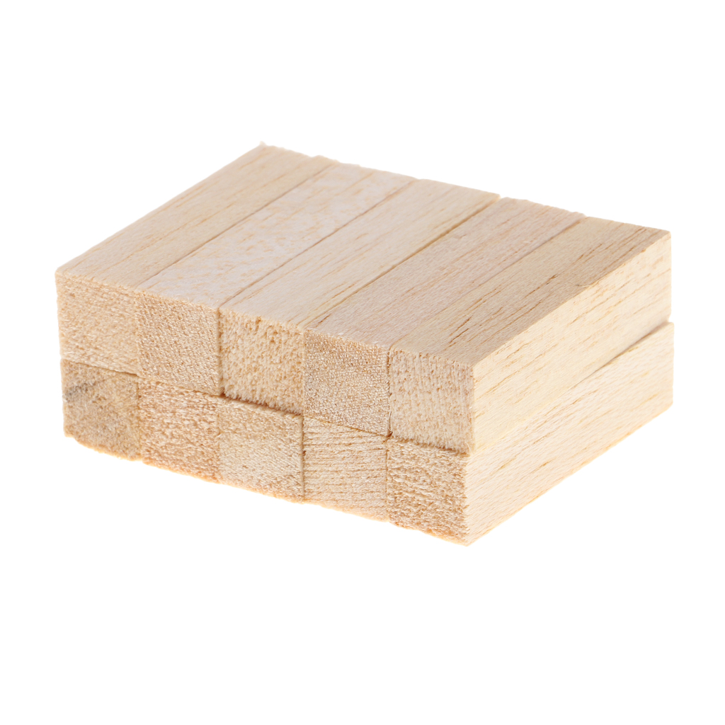 10pcs 50/80mm Premium Basswood Wood Carving Blocks Kit  Square Balsa Wood Stick Block Unfinished Woodcraft Dowel Rod