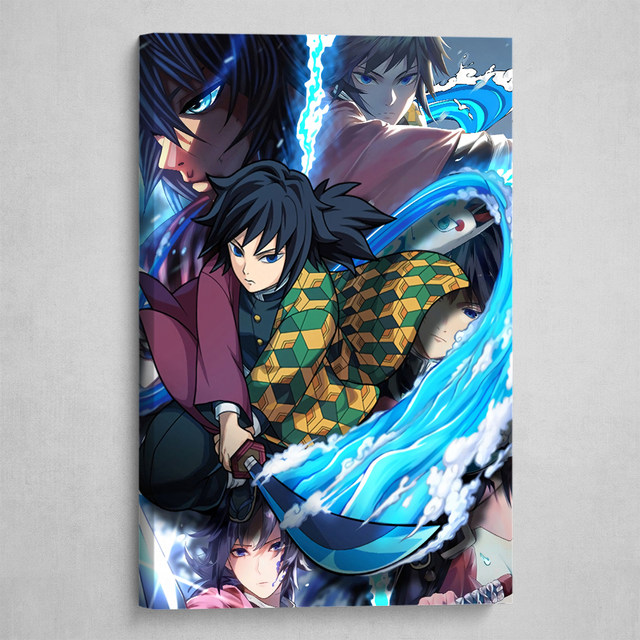 Demon Slayer Tomioka Giyuu 3D Poster Wall Art 3D Flip Gradient Poster Anime  Painting 3D Wall Stickers Home Decor Gifts Kids Toy