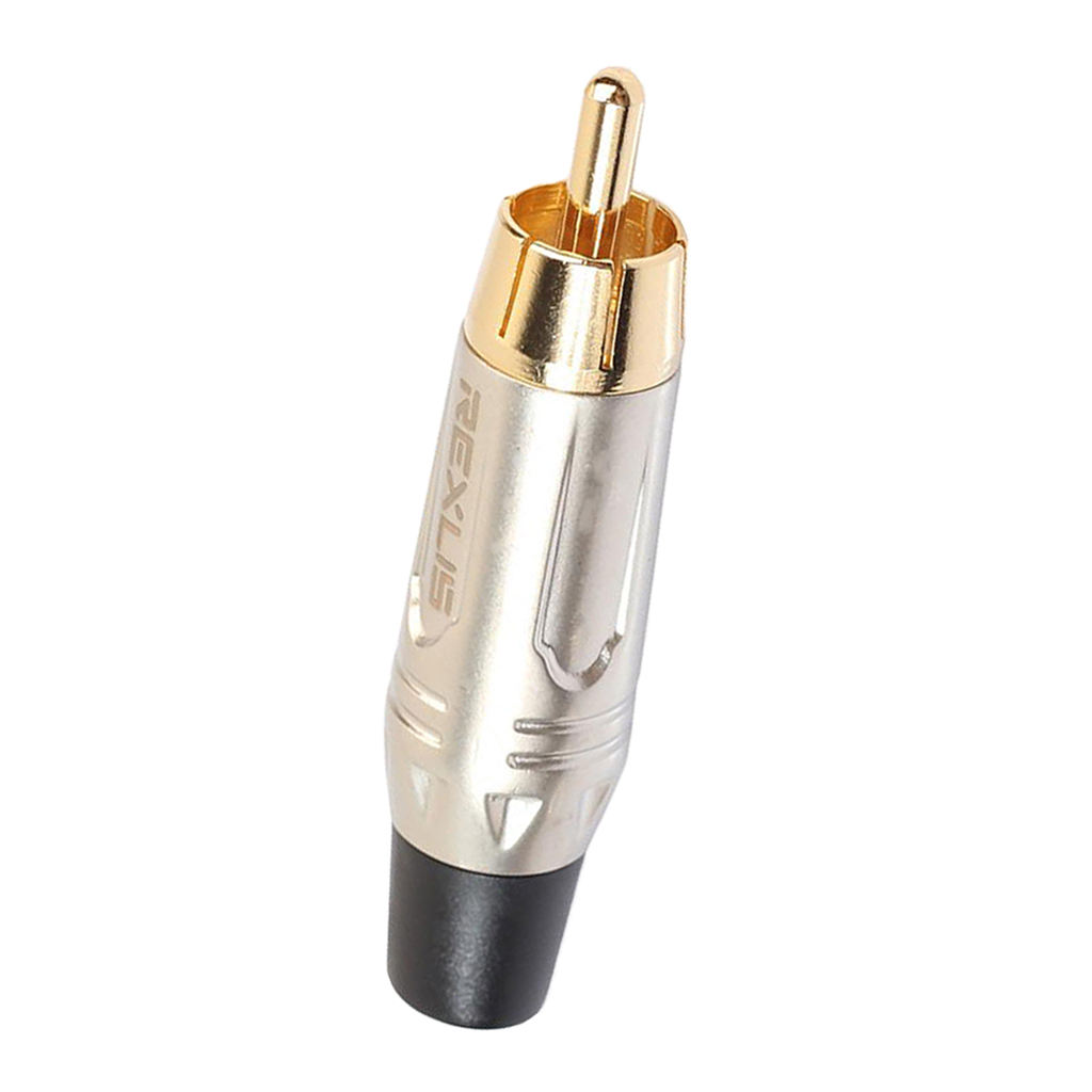 Low Noise High Fidelity Gold Plated RCA Plug Male Connector Accessory