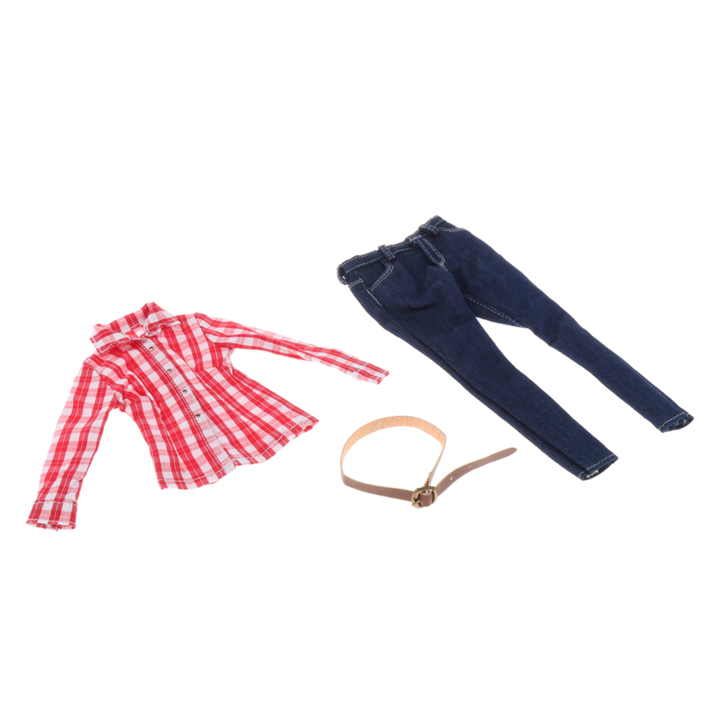 1/6 Scale Female Figure Doll Clothes, Handmade Costume, Long Sleeve Plain Shirt
