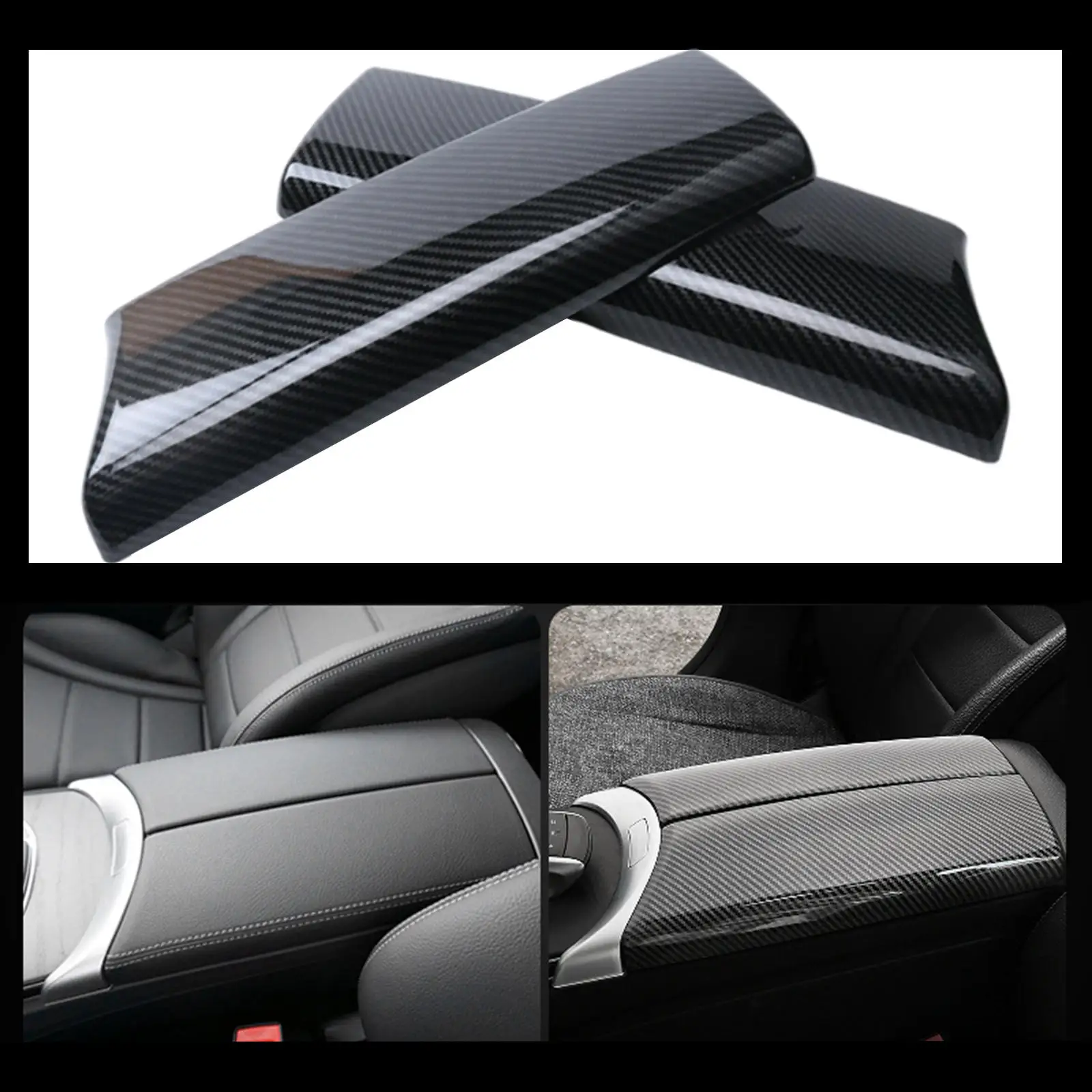 ABS Center Armrest Strip Cover Storage Box Protective Cover Trim Casing for Mercedes C Class W205 GLC x253 2015-21 Stickers