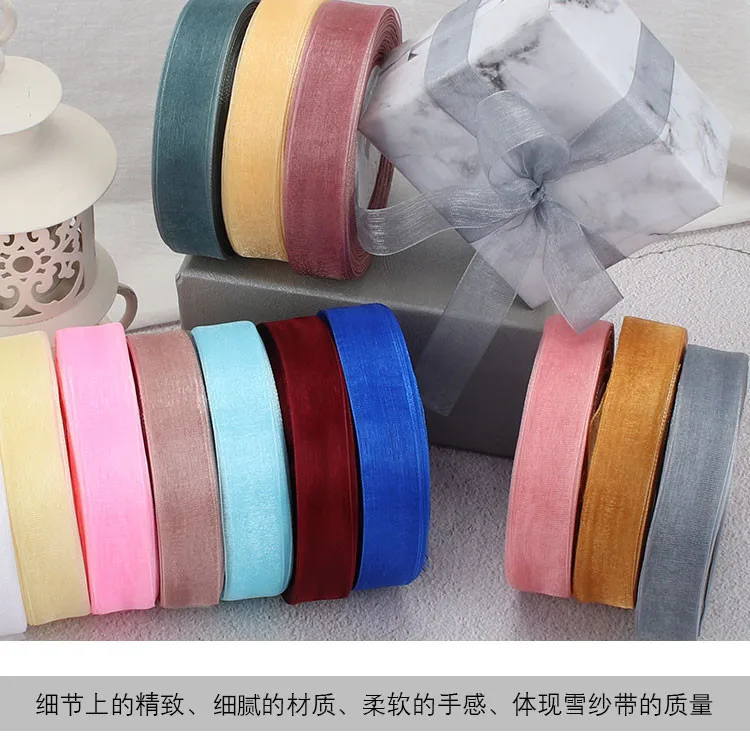 Organza Ribbons Gift Party Decoration Assorted Colours 50 Yards 10mm/20mm/40mm 
