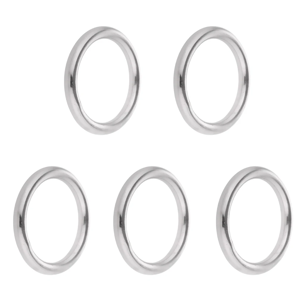 5pcs Sliver Assorted Multi-Purpose Metal O  for Hardware Bags  Hand DIY Accessories - 15mm 20mm 25mm 30mm 35mm