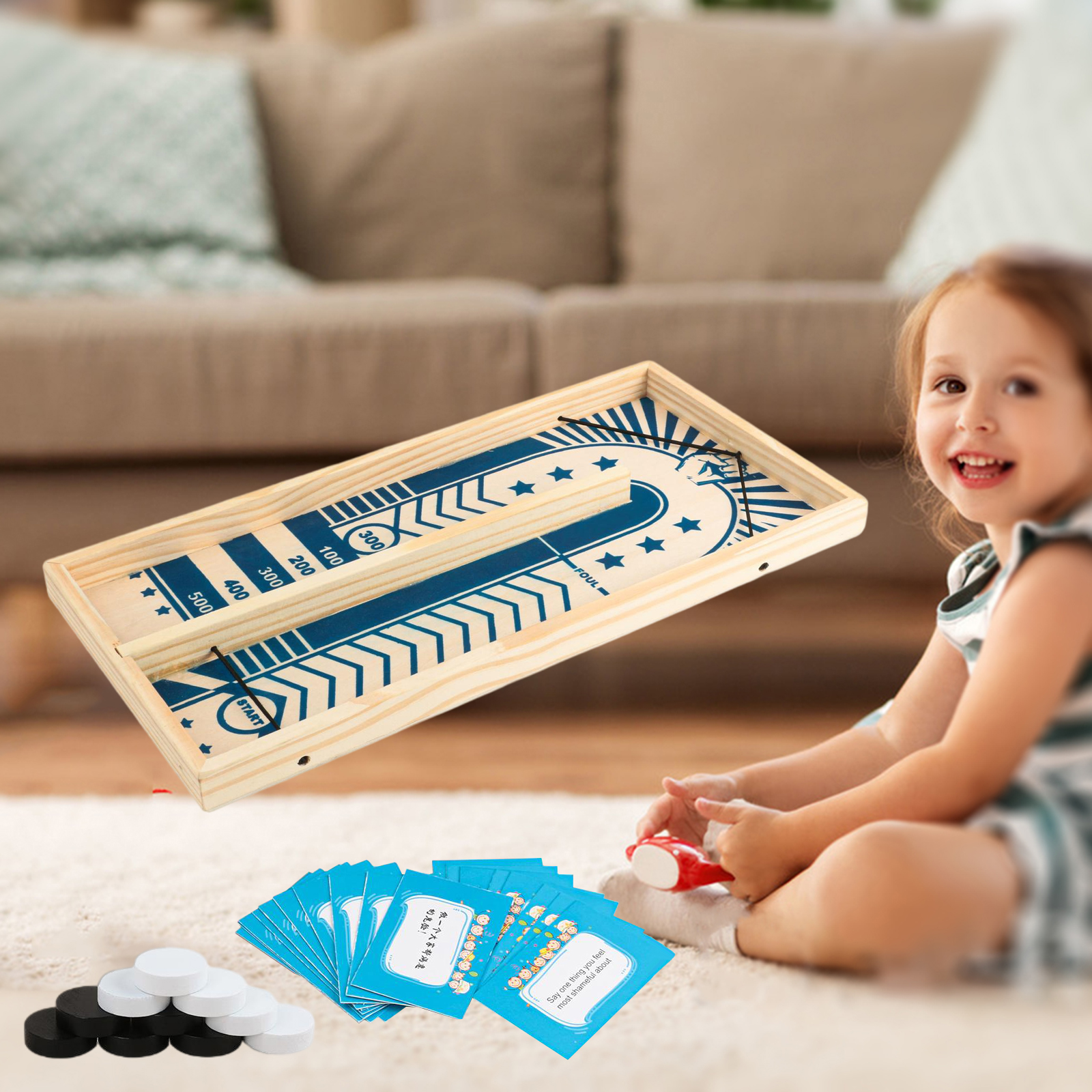 Fast Sling Puck Game Paced Board Games 2 Player Table Fast Hockey Game Test Your Speed and Accuracy Family Party Game Toys
