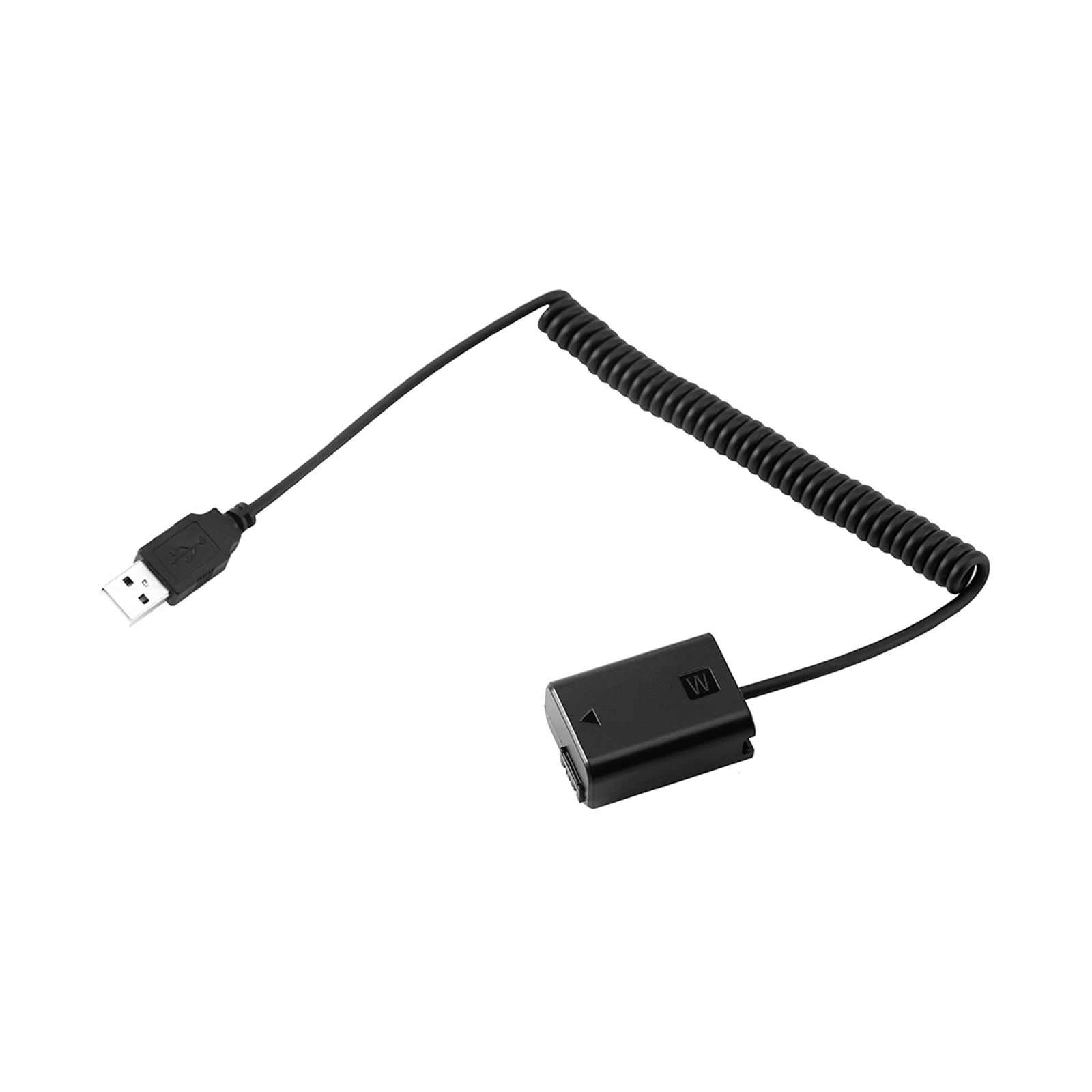 USB Power Cable To Np-FW50 Dummy Battery fits for Sony Battery Bank A7 A7R A7S, Length 35 to 100cm