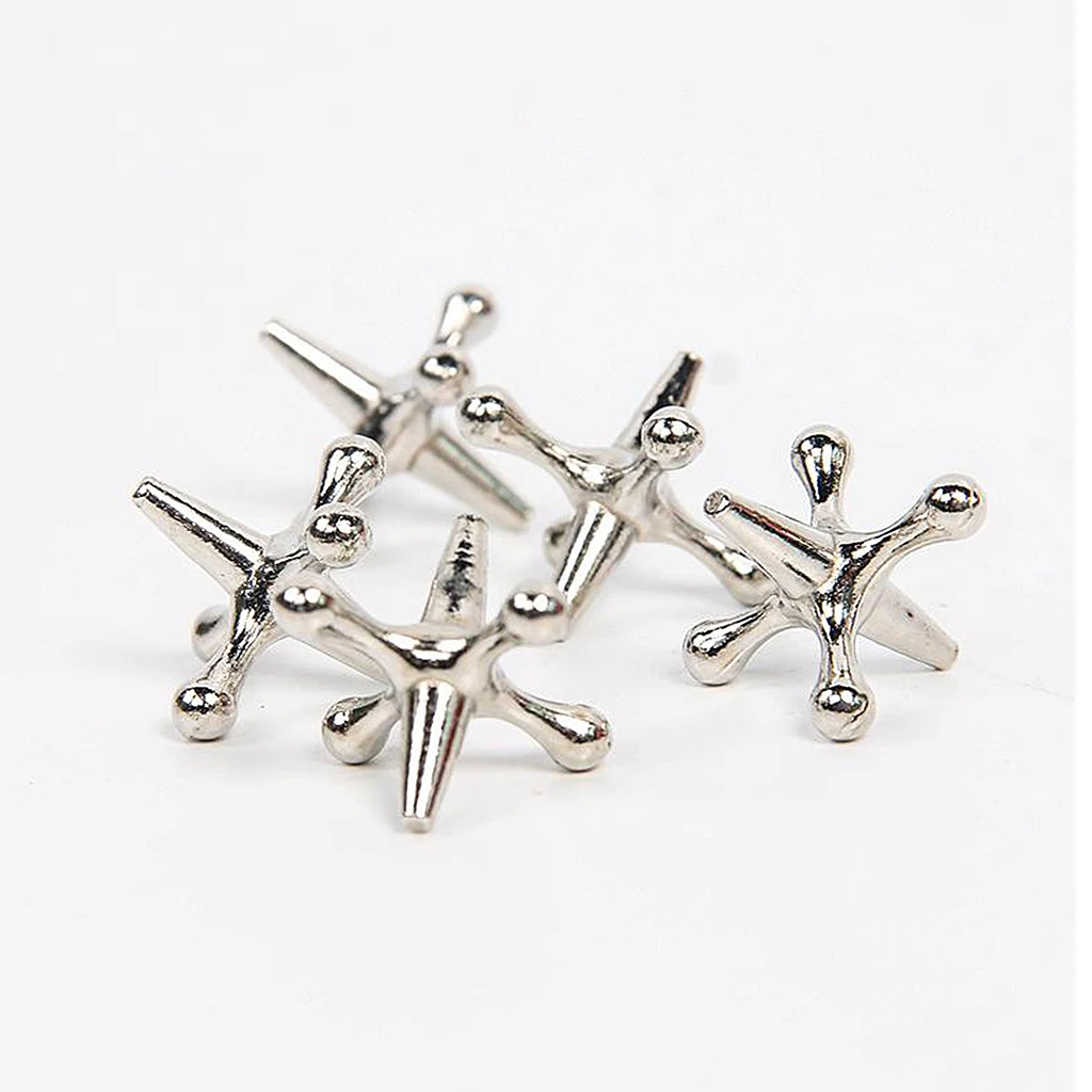 Jacks Game Metal Crosses Ball Knucklebones Fivestones Classic Board Game