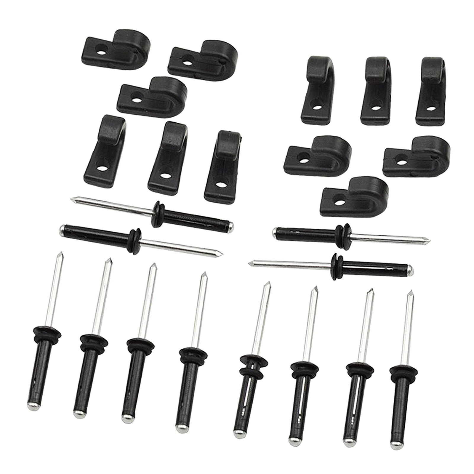 24pcs J-bar Kayak Roof Rack hooks and rivets, Universal Luggage Rack for Car SUV