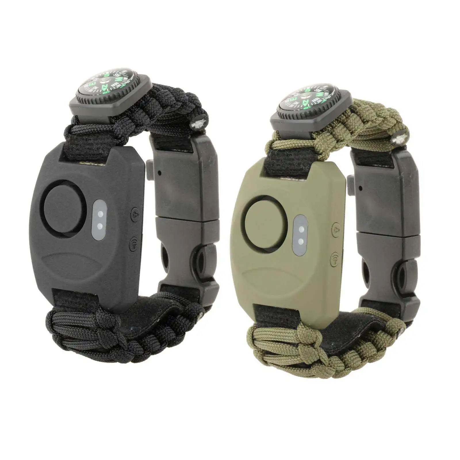 Wrist Alarm Outdoor Adventure Survival Bracelet Battery Whistle Siren Decibel Alarming Multifunctional for Camping Hunting Gear