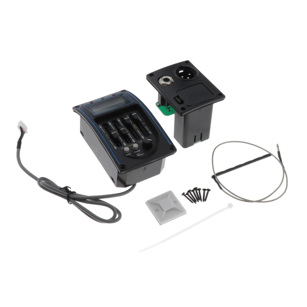 1pc Acoustic Guitar Pickup Pre-Amp Equalizer EQ LC4 4 Band Piezo Pickup Kit