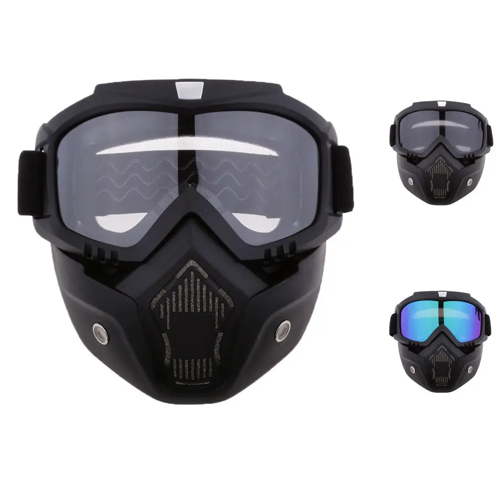 Motorcycle Riding Protector Helmet Goggles Detachable Shield Face 