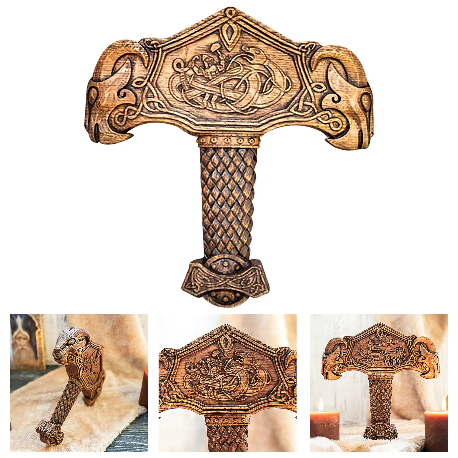 Ancient Nordic Hand-carved Celtic Artwork Sculpture Statue