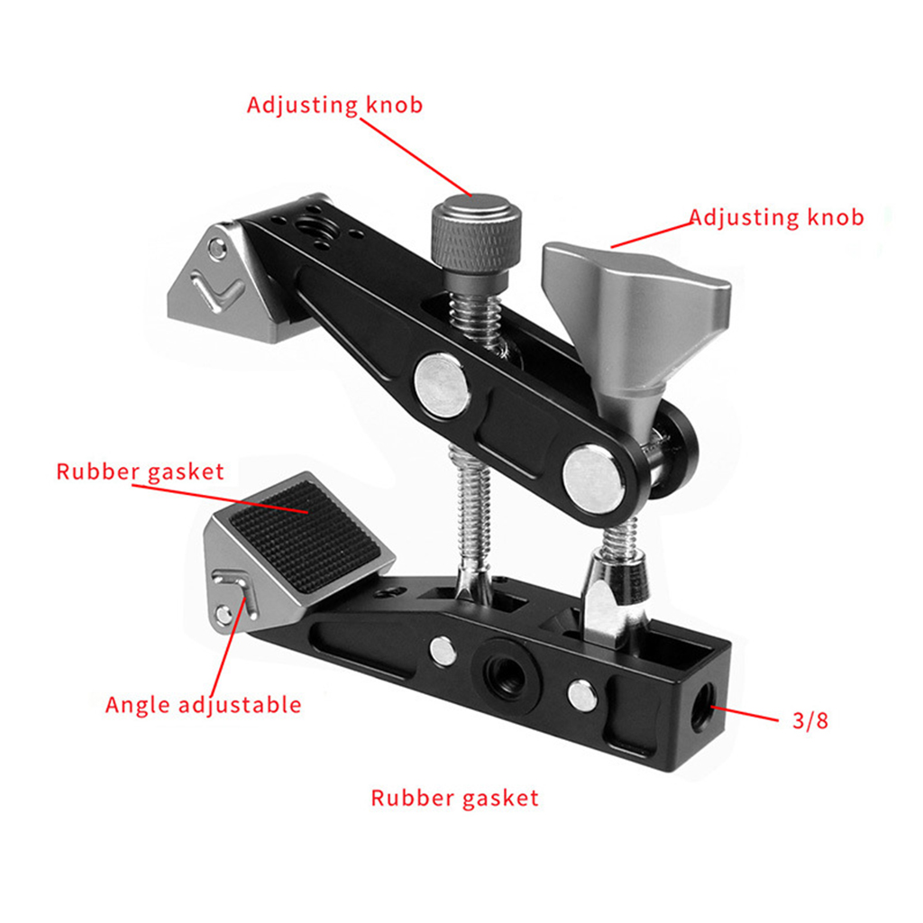 Heavy Duty Camcorder Clamp Mount Table Kit for Cameras Studio Photographer Flashlight Travel Outdoor Filming Shooting Recording