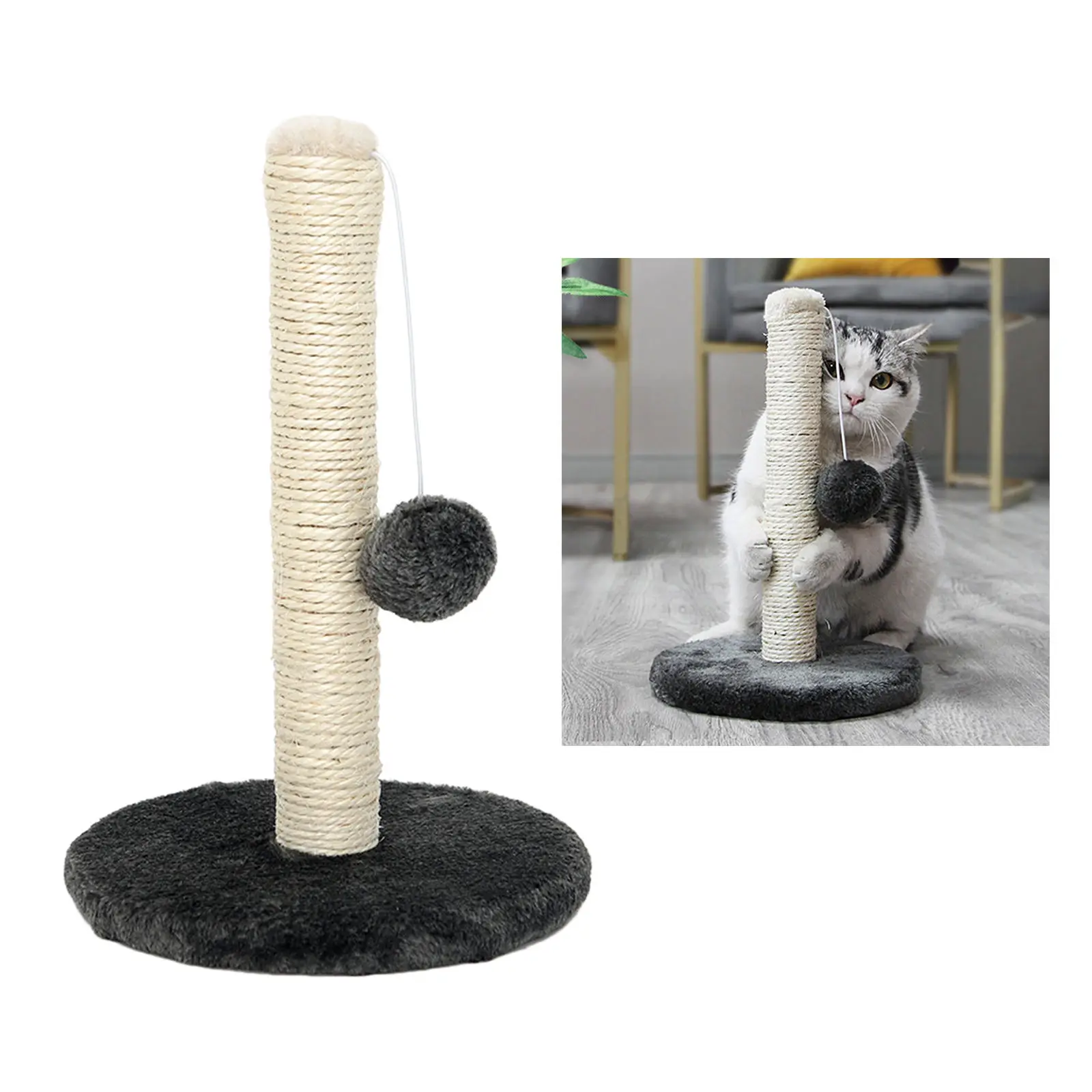 Cat Scratching Post, Kittens Large Medium Cats Scratcher with Dangling Ball to Save Your Furniture, Cat Scratch Pillar Tree