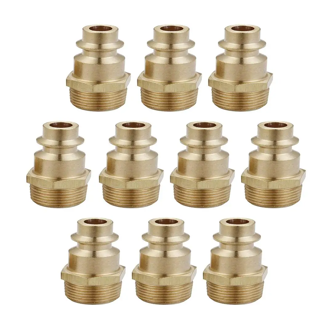 Quick Coupler D Type Plug, Air Quick-Connect Fitting, 1/4-Inch NPT Female/Male Thread Plug brass