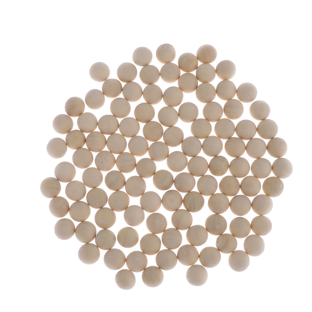 100 pcs Hardwood Balls - Natural Solid Wood Balls Beads for Crafts - 10mm Dia.