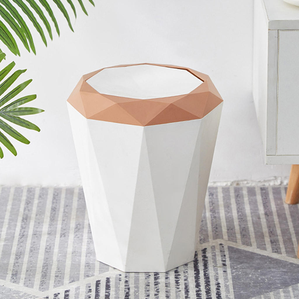 Modern Simple Home Rubbish Bin Trash Can Plastic Waste Rubbish Garbage Bin Wastebasket Trash Can Office Living Room