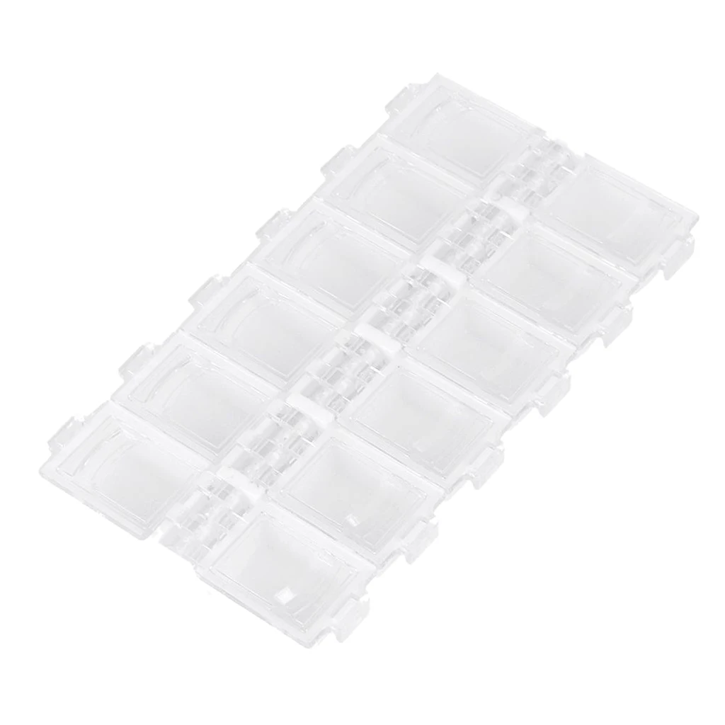 12 Grids Nail Tips Charms Stickers Container Manicure Storage Case Box + Cap
