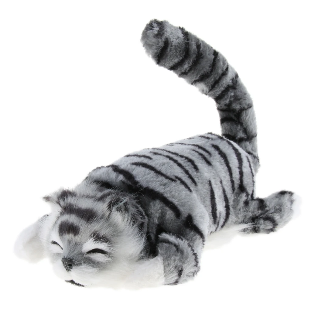 Naughty Rolling & wagging Tail Cat Electronic Pet Soft Plush Stuffed Animal Kids Baby Toys Home Decor