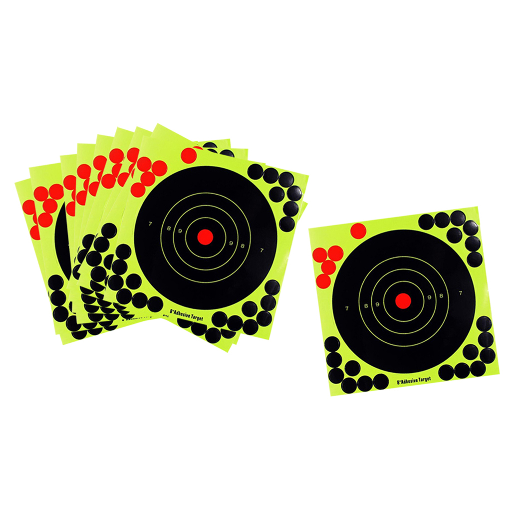 Outdoor Indoor Shooting Targets 8 inch Adhesive Target Splatter Glow Shot Rifle Florescent Paper Target 10 Pieces