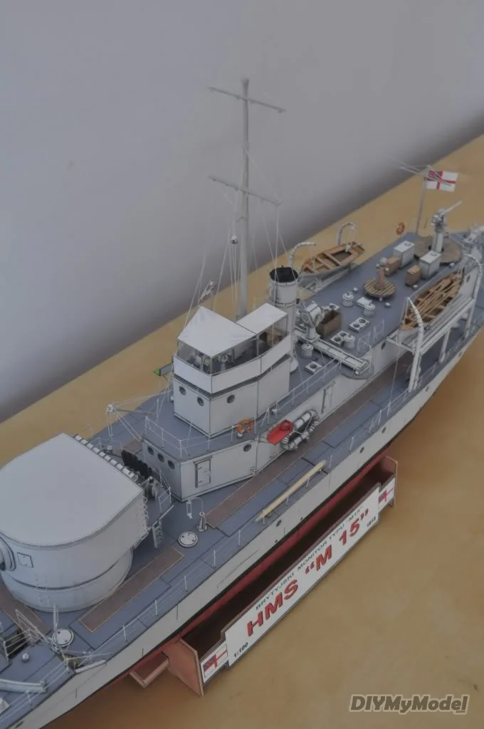 British Royal Navy HMS M15 M15-class monitor DIY Handcraft Paper Model Kit 1:100 