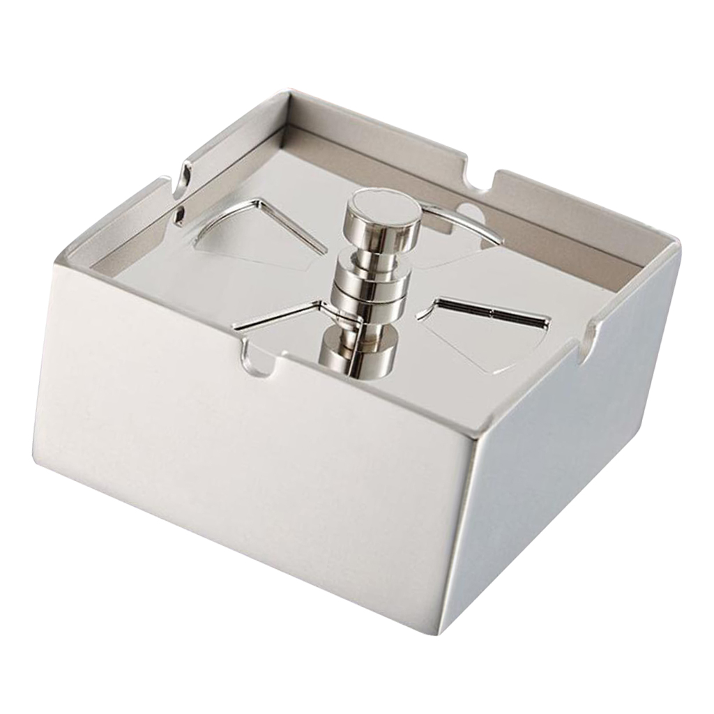 Stainless Steel Square Cigarette Ashtray Ash Tray Home Pub House Cafe Indoor Outdoor Home Office Car 5