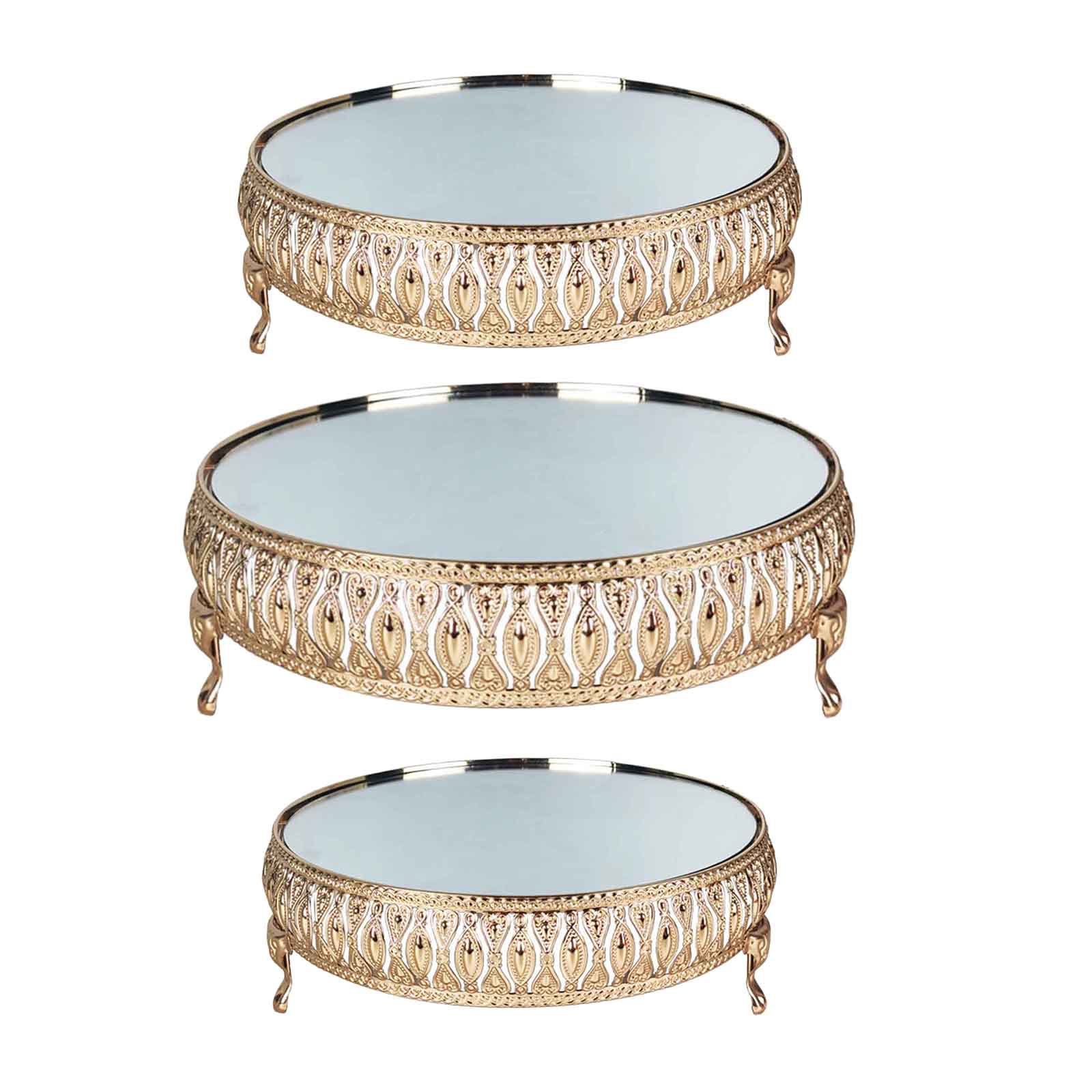 European Cake Stand Mirror Texture Cake Holder for Wedding Home Fruit Snack Brithday