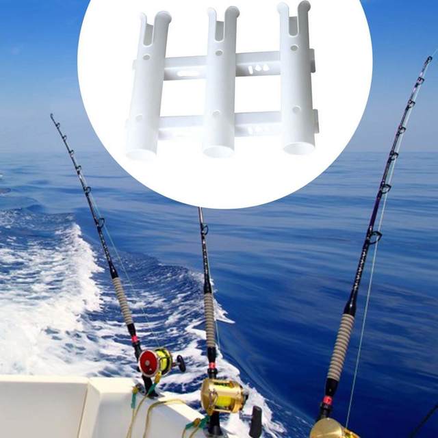 White Nylon Small And Exquisite Fishing Rod Holder 3 Tube Wall