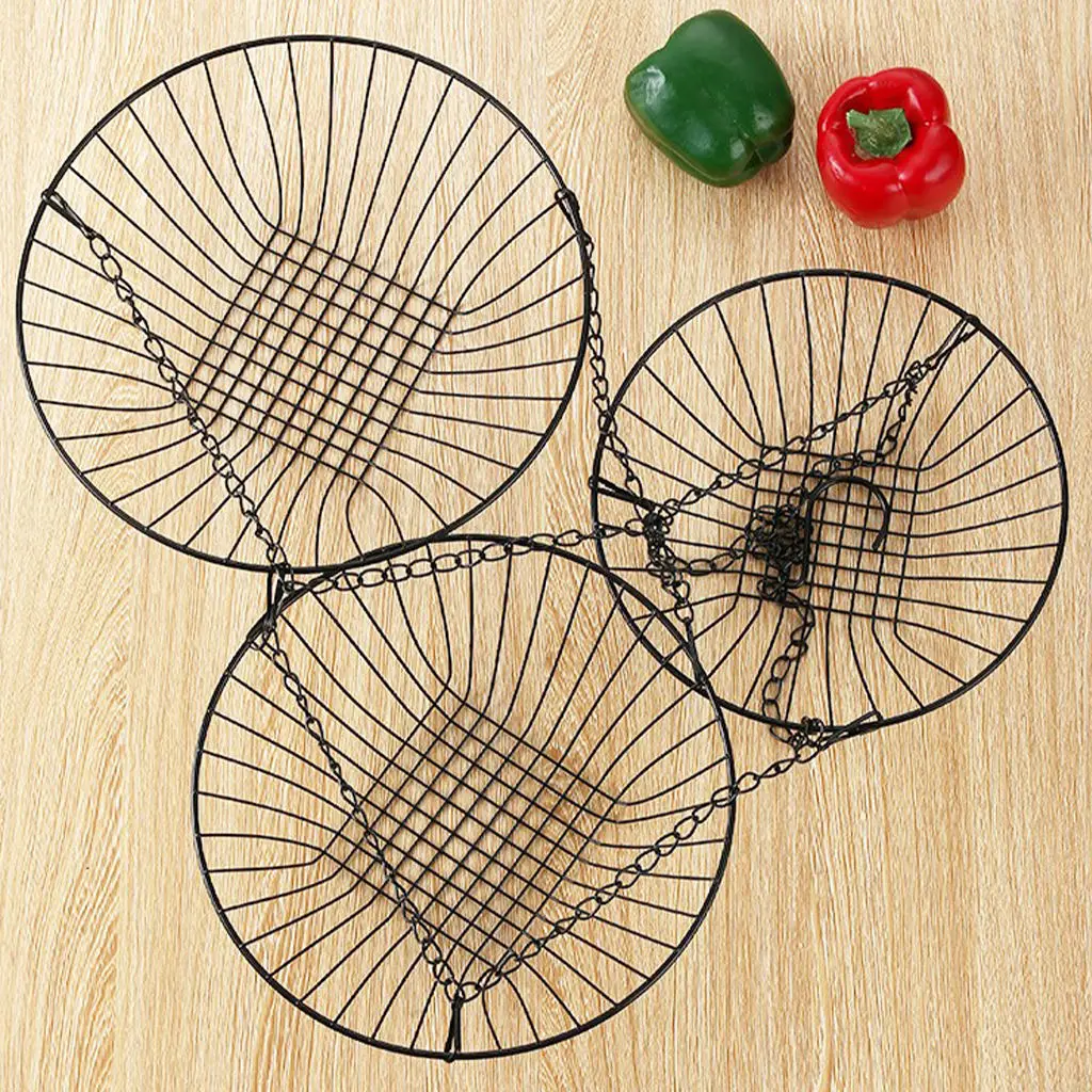 Iron 3 Layer Storage Basket Fruit Dish Kitchen Home Bowl Detachable Iron Storage Stand Decorative Holder Organizer