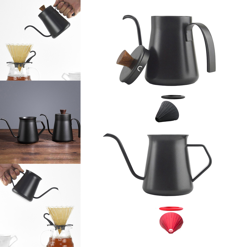 Stainless Steel Gooseneck Coffee Pot Pour Over Kettle Gift for Drip Coffee Tea Brewing Kitchen Milk Family Use Coffee Lovers