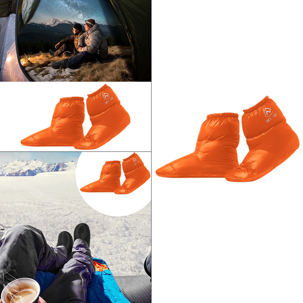 Duck Down Slippers Winter Warm Camping Tent Boots Foot Booties Shoes Covers
