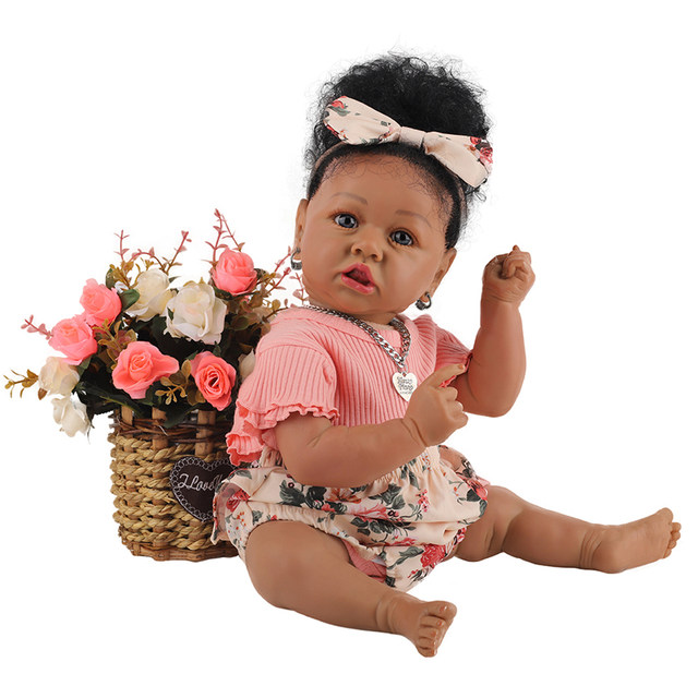 Dolls AWW! African Saskia Reborn Baby Doll Cute Bebe Boneca