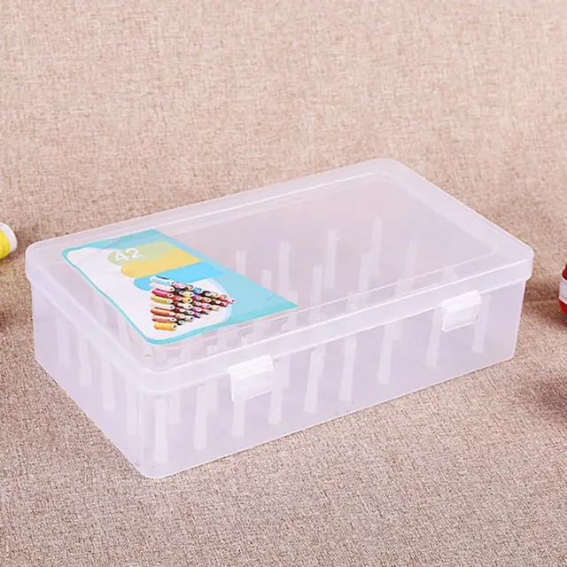 28x19.5x6.3cm Thread Storage Box 42 Pieces Spools Bobbin Cover Container  Case Plastic Organizers For Adults Beginners - Diy Apparel & Needlework  Storage - AliExpress