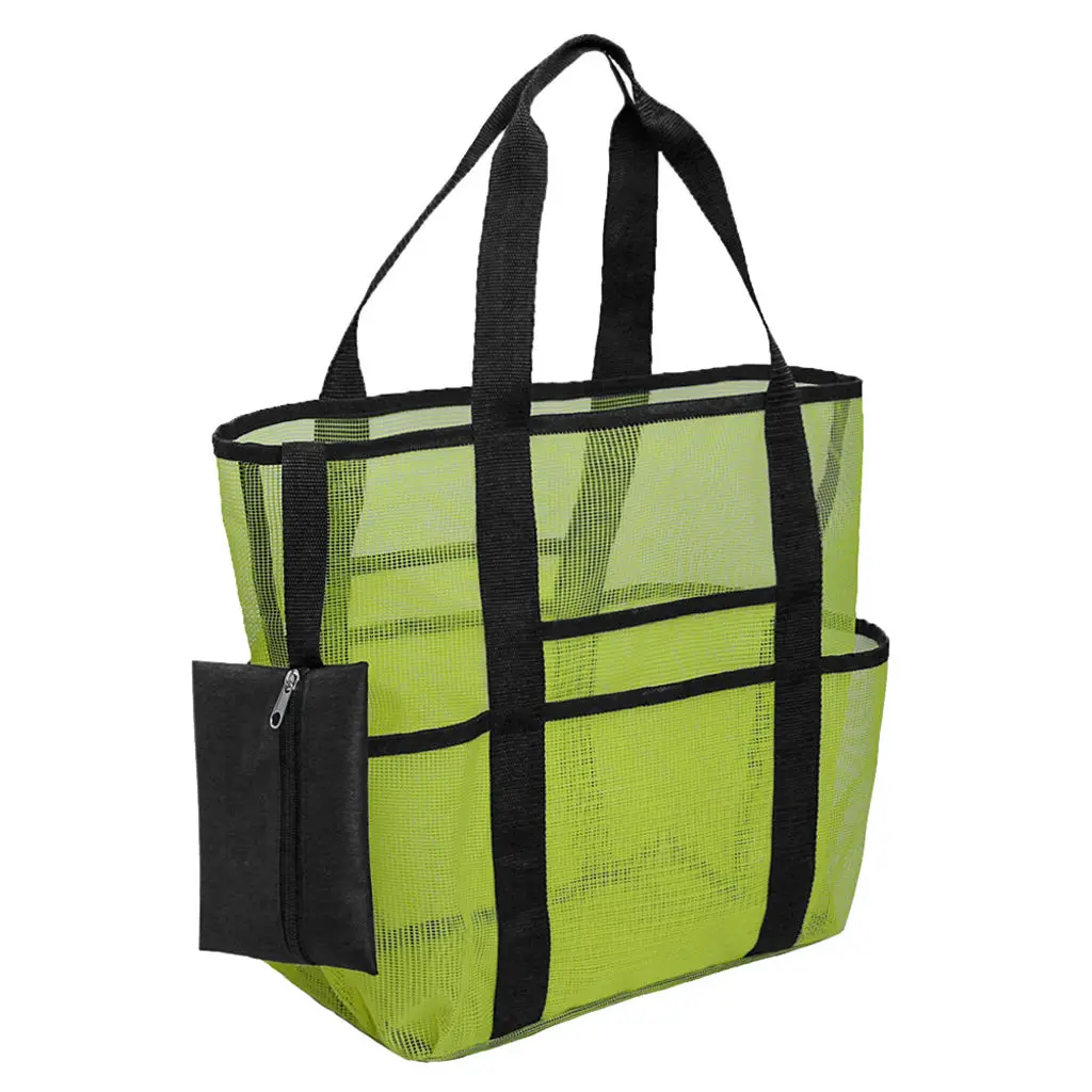 Large Mesh Beach Bag with Pockets for Swimming Surfing Beach Shopping