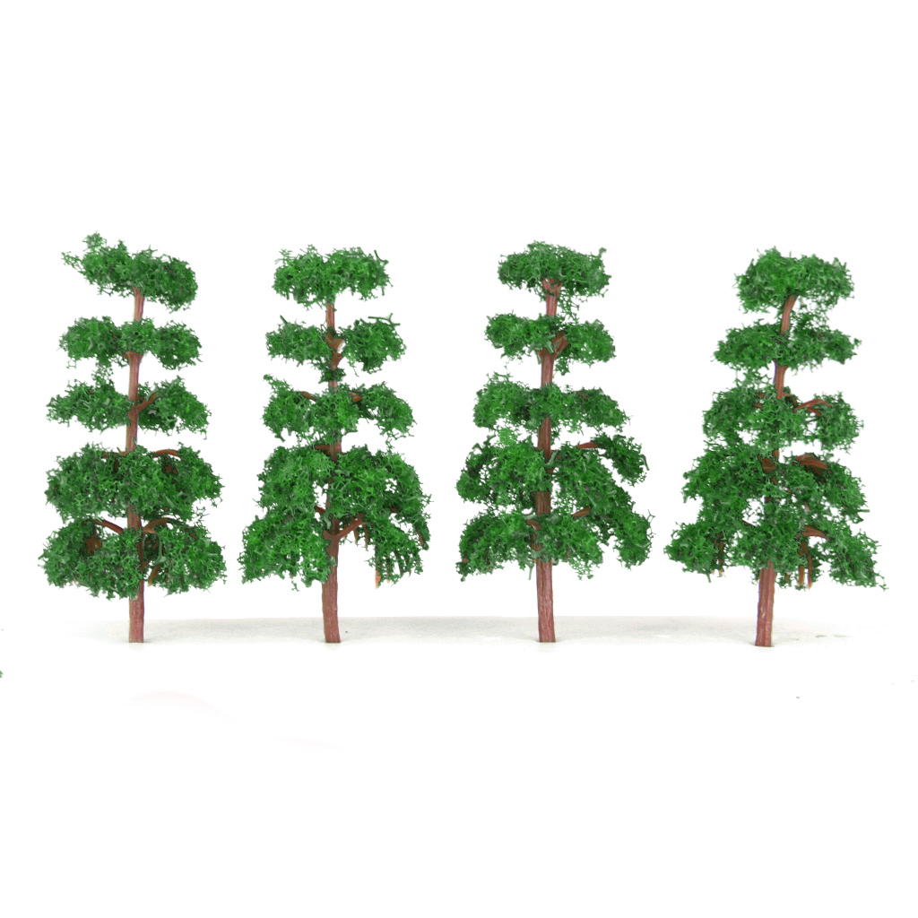 6x20 Pcs Scenery Landscape Train Model Pine Trees Scale 1/150 Jade Green