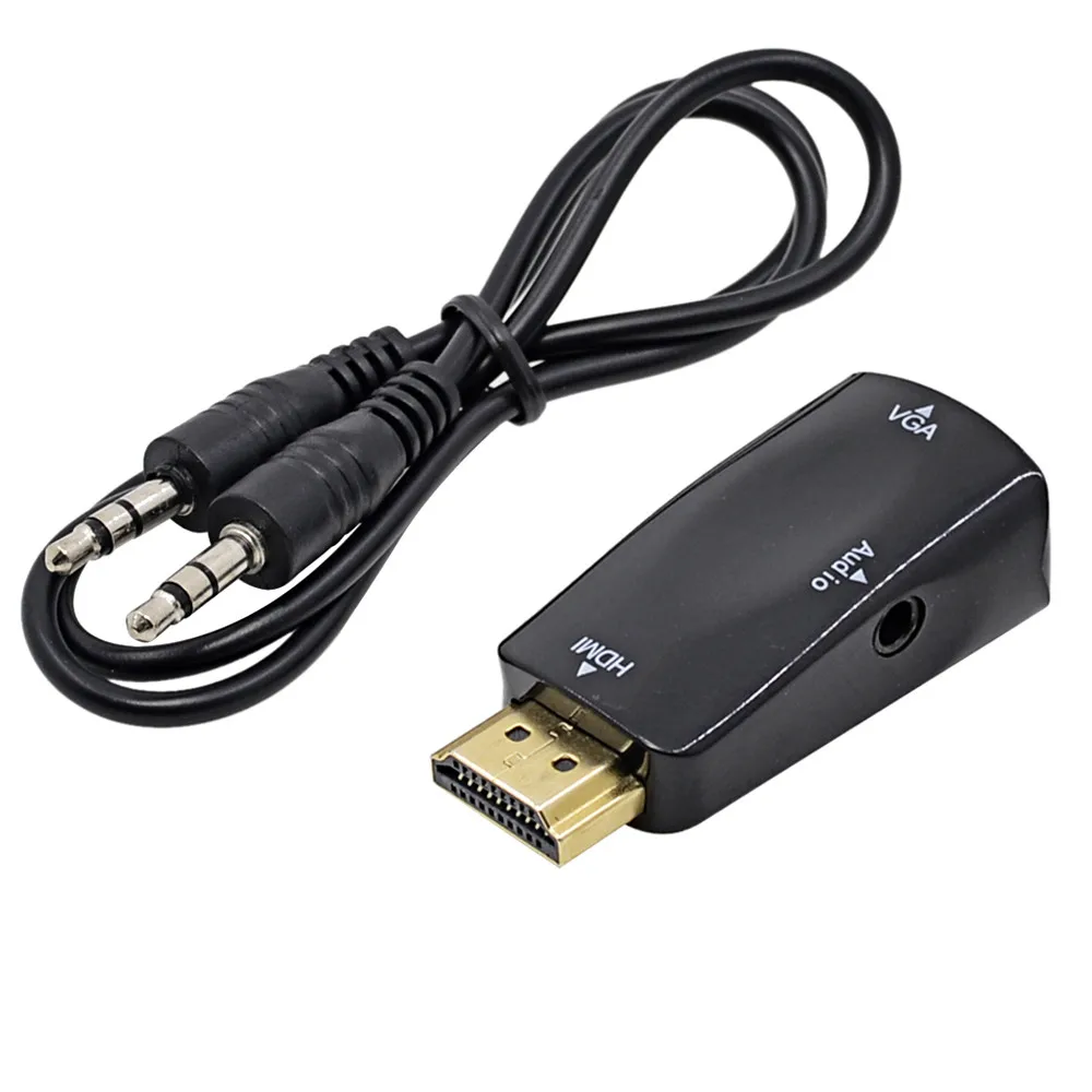 Húmedo malta violación Adaptador convertidor HDMI compatible con VGA con Cable de Audio para PC,  ordenador portátil, tableta de escritorio a proyector de pantalla HDTV| | -  AliExpress