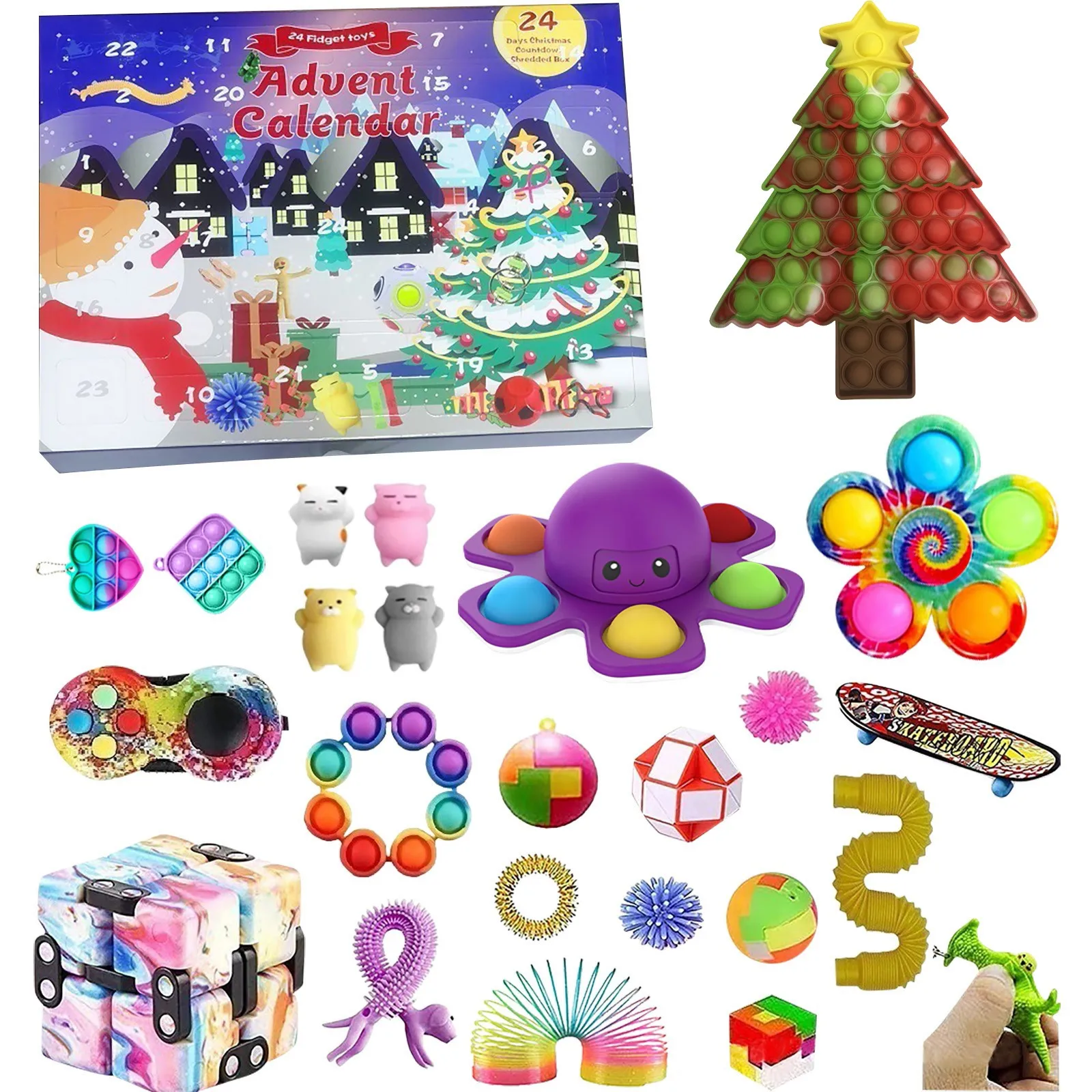Easter Advent Calendar Surprise Eggs with Toys Inside Easter Gifts for Kids ADHD ADD OCD Anxiety Autism Girls Easter Basket Stuffers 25 Pcs Fidget Toy Pack for Stress Relief and Relieve Anxiety 