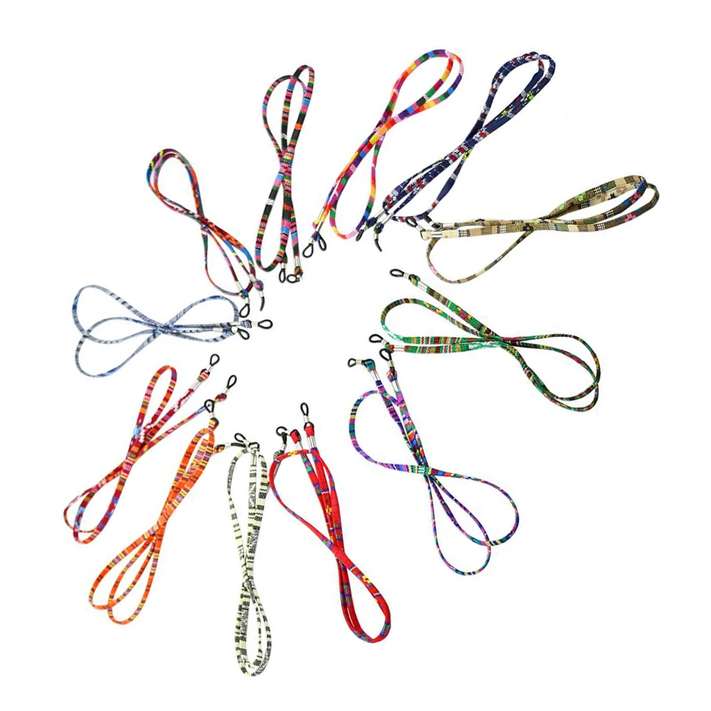 12Pcs Colourful Cotton Eyeglasses Rope Sunglasses Strap Holder Retainer 