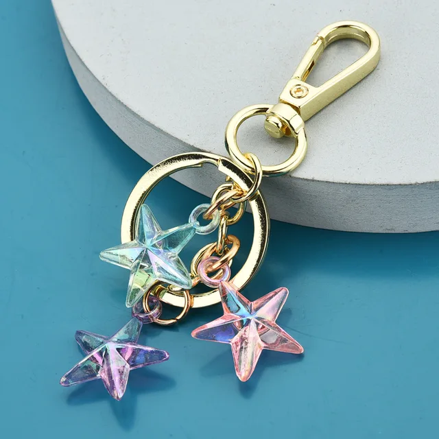 Lokieas Cute Keychain Women Acrylic Love Shape Star Sequin Rose Ring Holder Key Chains, Women's, Size: One size, Green