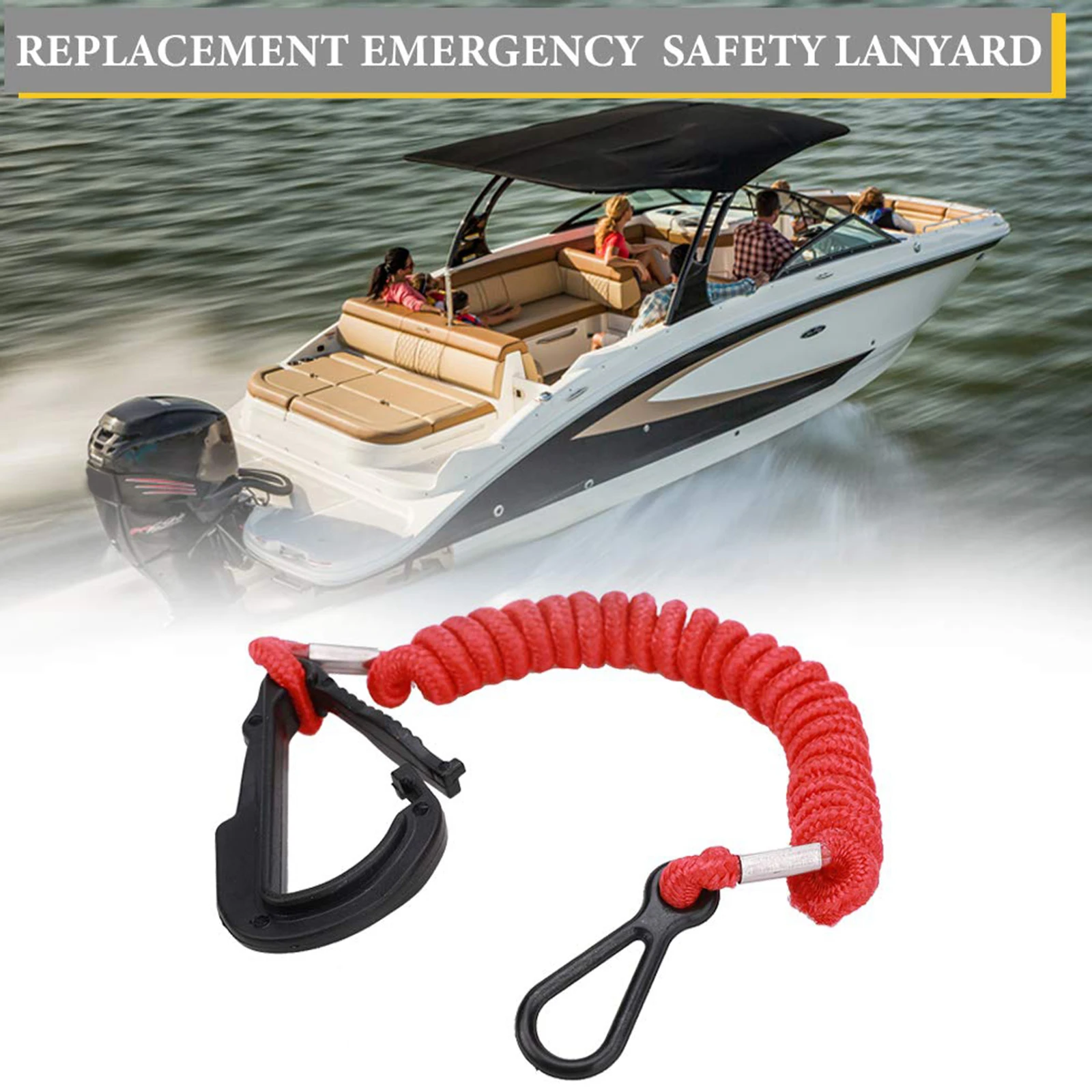 Outboard Stop Switch Lanyard Safety Cord for Mercury Mercruiser Boat Engines 
