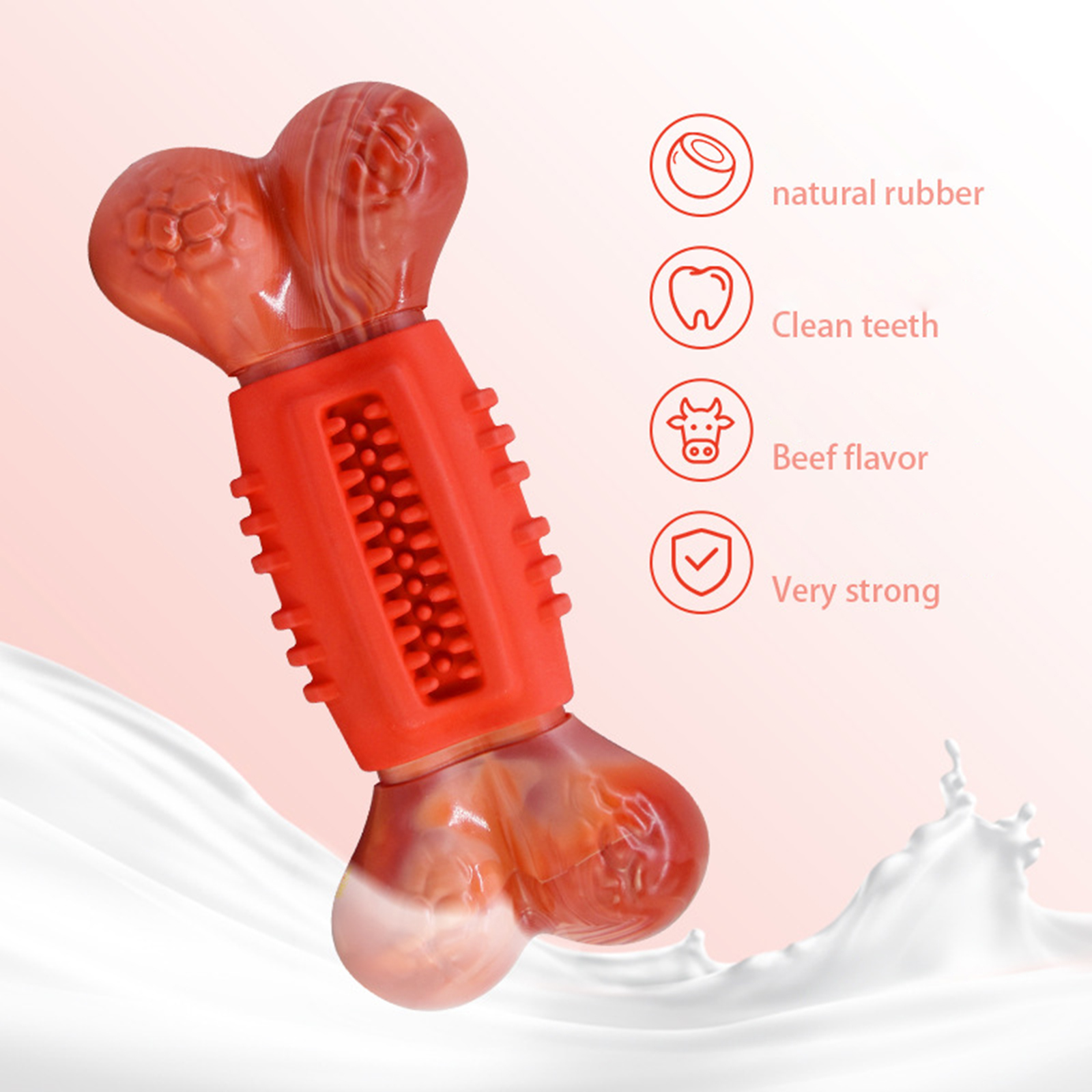 Non-Toxic Dog Chew Toy for Aggressive Chewers, Durable Dog Bone Toy, Nylon Rubber Dog Teether Cleaning Chews Toys