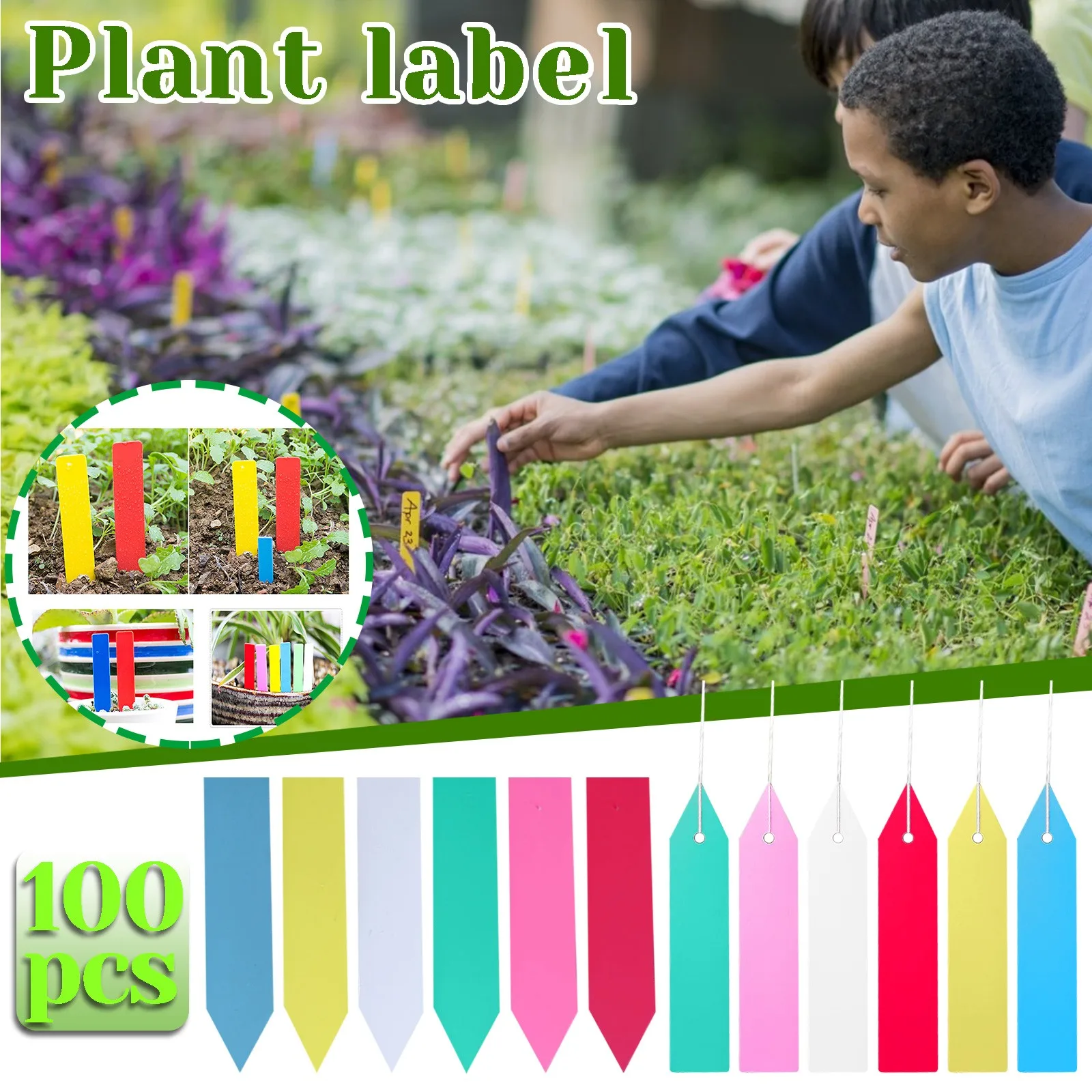 100pcs Waterproof Plant Tags Garden Plant Labels Nursery Markers Flower Pots Seedling Labels Tray Mark Garden Accessories #WT