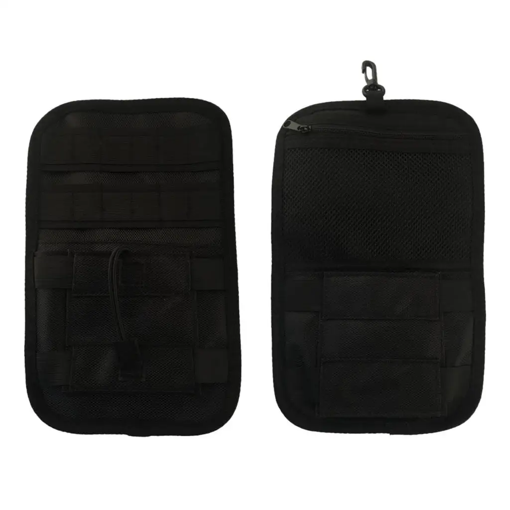 2pcs Motorcycle Bike Universal Internal Saddle Bags Small Tools Organizer Pockets, Black
