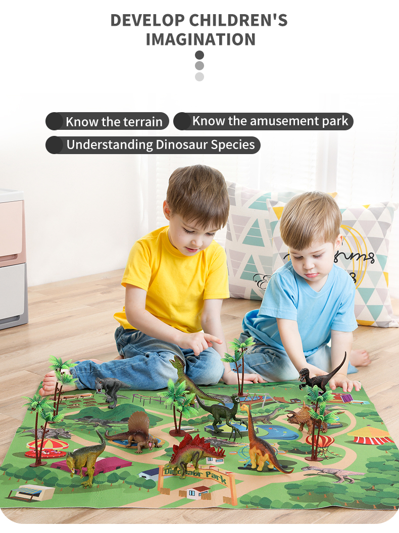 Crianças Dinossauros Jurássico Brinquedo Realista Dinossauro Playset Atividade Jogar Esteira Cena Faça Você Mesmo Simulação Brinquedos Presente-40 3d 4 High Quality Brinquedos e hobbies
