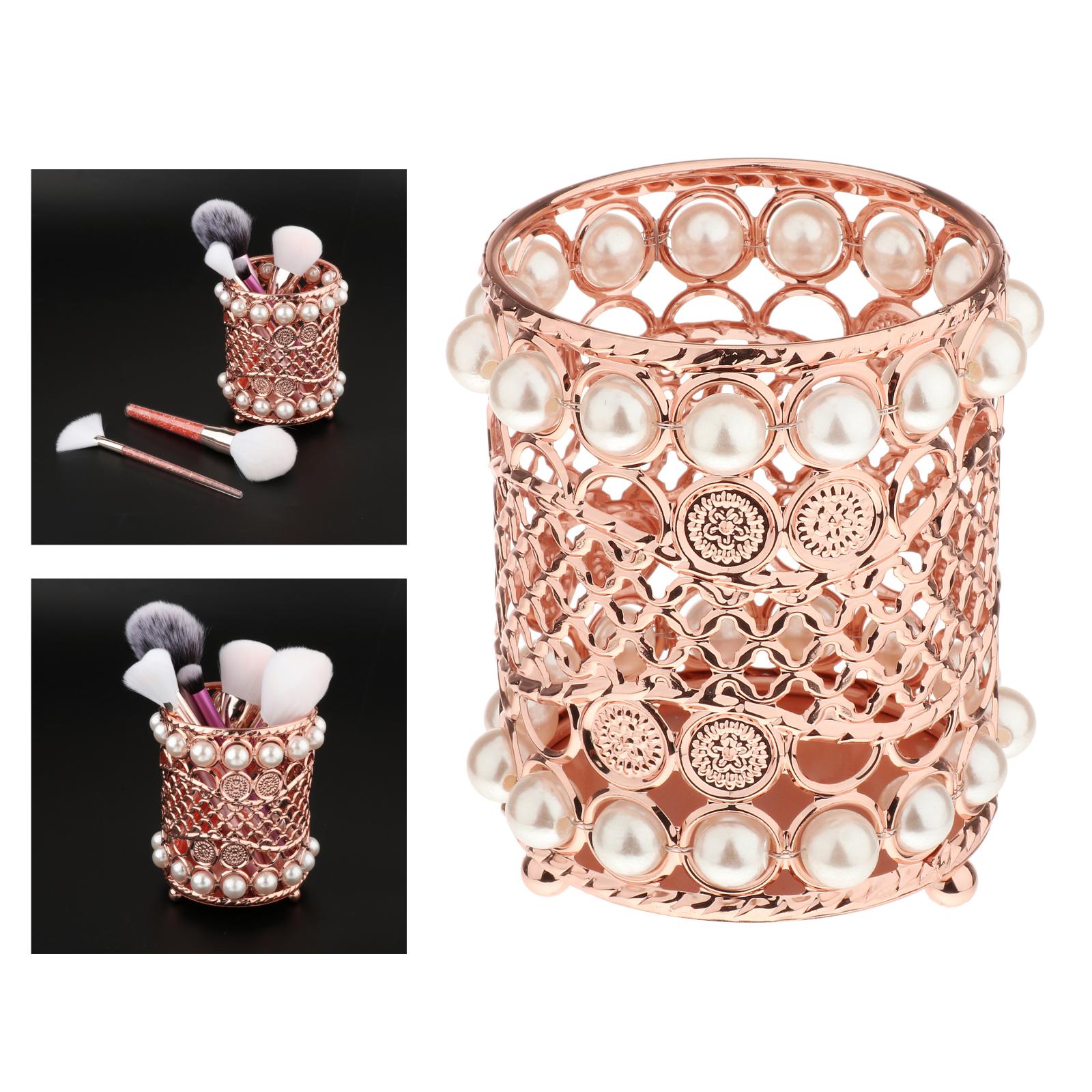 Crystal Makeup Brush Holder Organizer Container Vanity Bathroom Office Decor