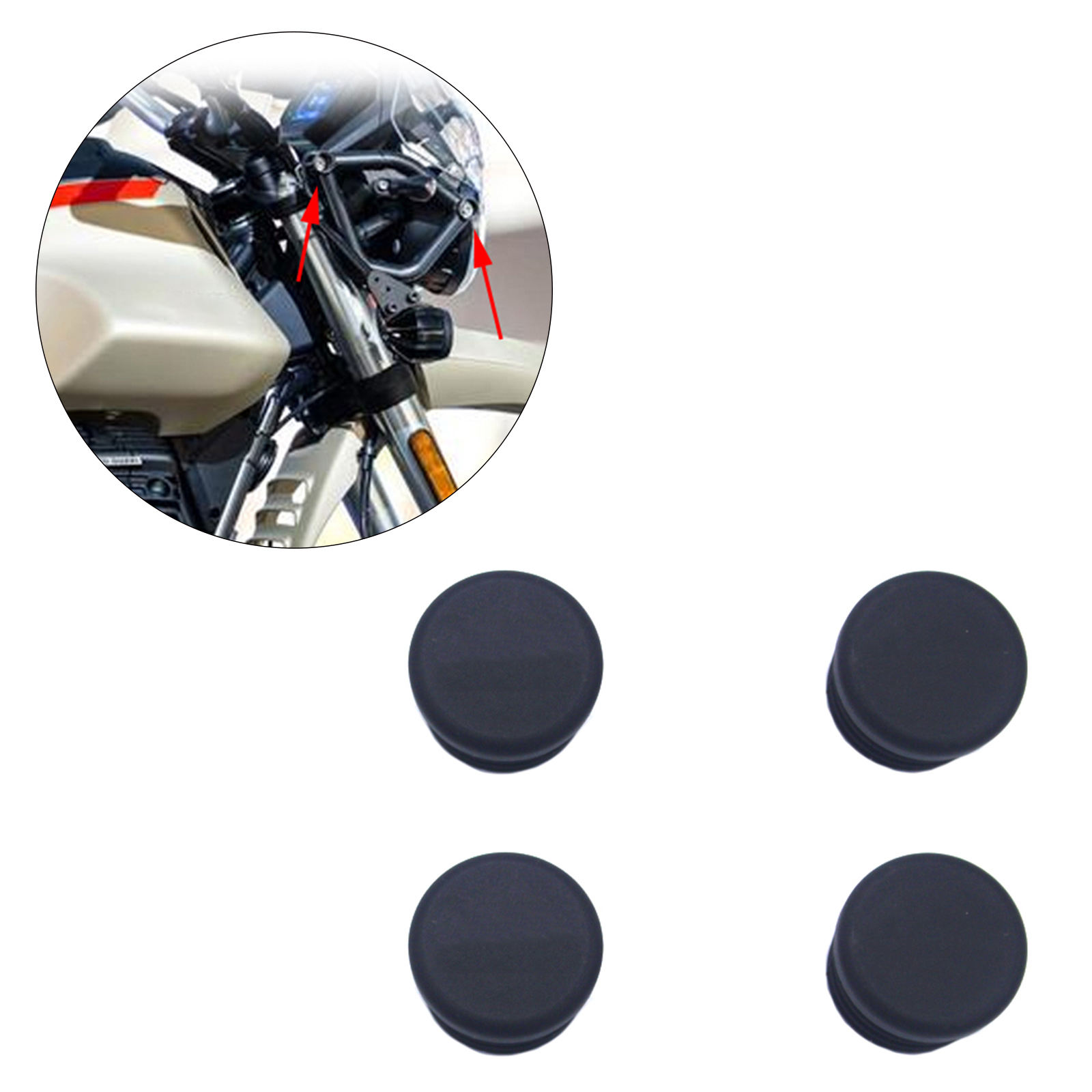 4 Pieces Frame Hole Cover Caps Fit for Moto Guzzi V85TT V85TT 2019-2021