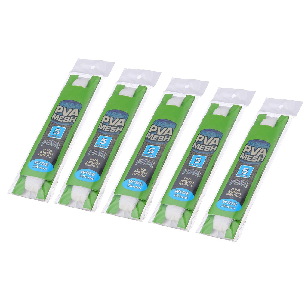 5xPVA Carp Fishing Mesh Bait Net Universal Refill Stocking Bait Bags 25mm 5M