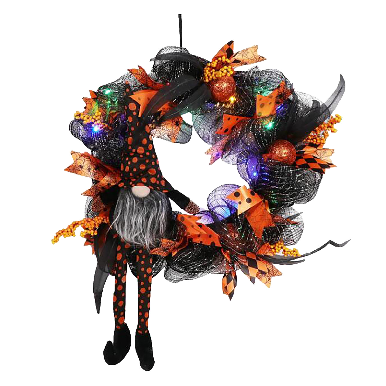 Halloween Wreath Door Hanging Decoration Witch Hat Leg Happy Home Party ...