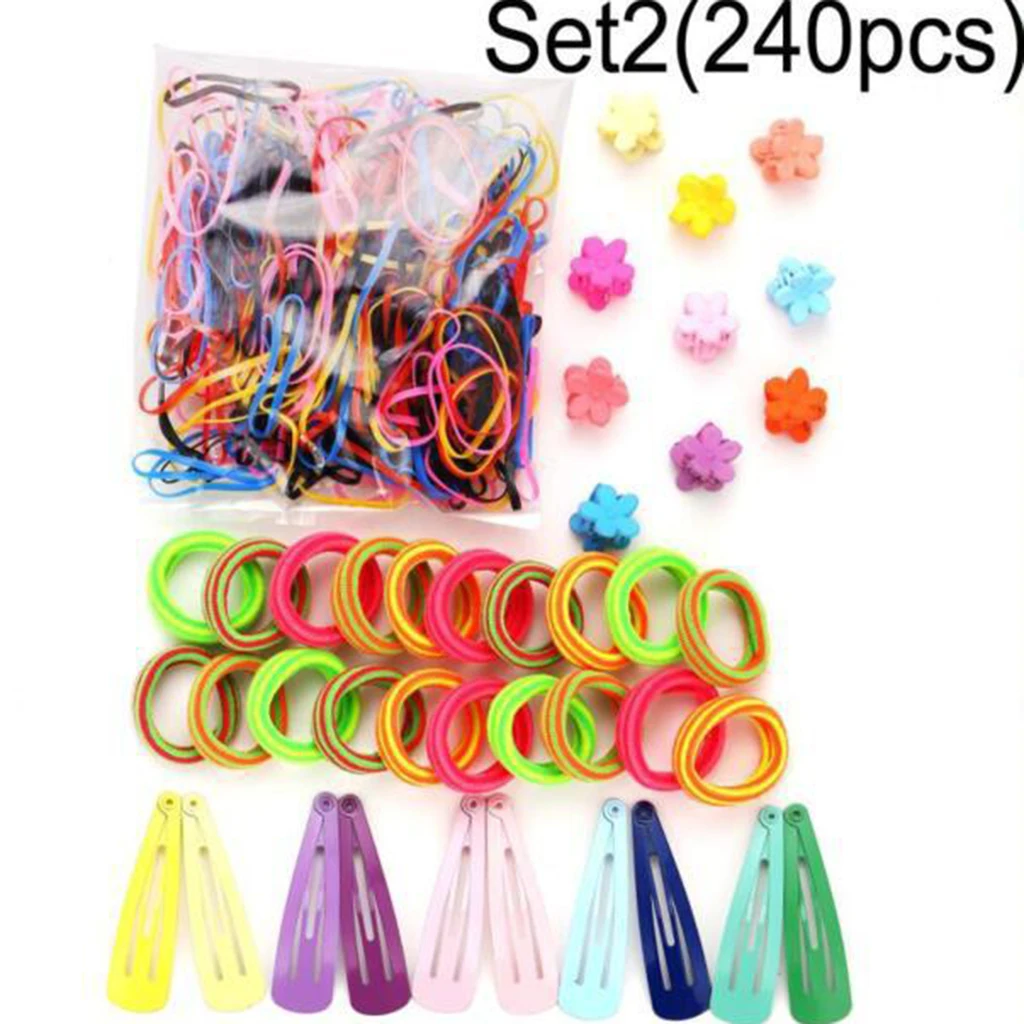 Snap Hair Clips Accessories Thick Cotton Hair Bands for Thick Hair Mini Rubber Bands for Toddlers, Girls, Kids, Teens, Women