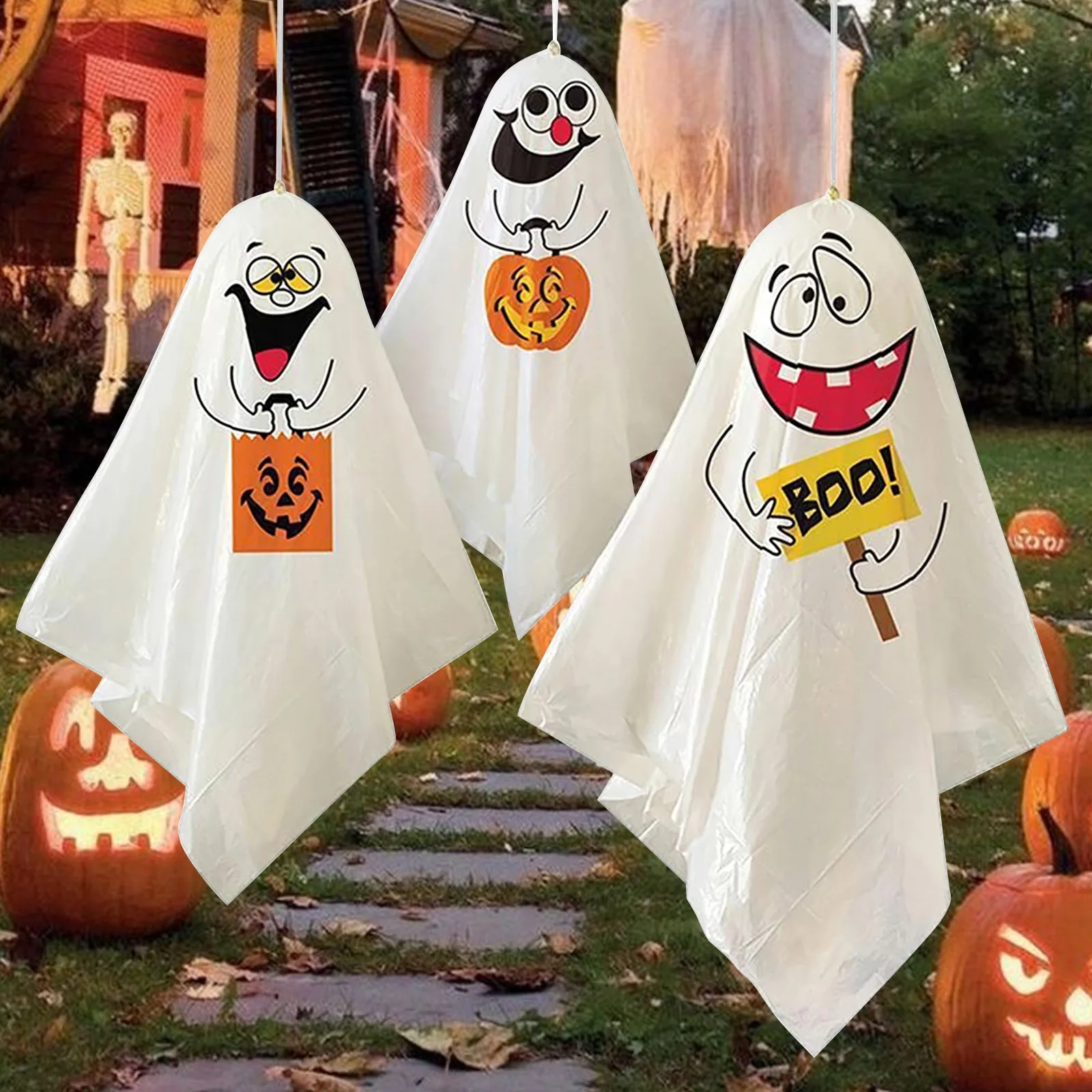 Niños Lindos Fantasmas Divertidos Halloween Calabaza Aceite 